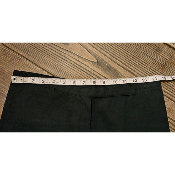 Vintage Max Studio Shorts Womens Size 8 Black Linen Spandex Knee Length Bermudas - Picture 10 of 12
